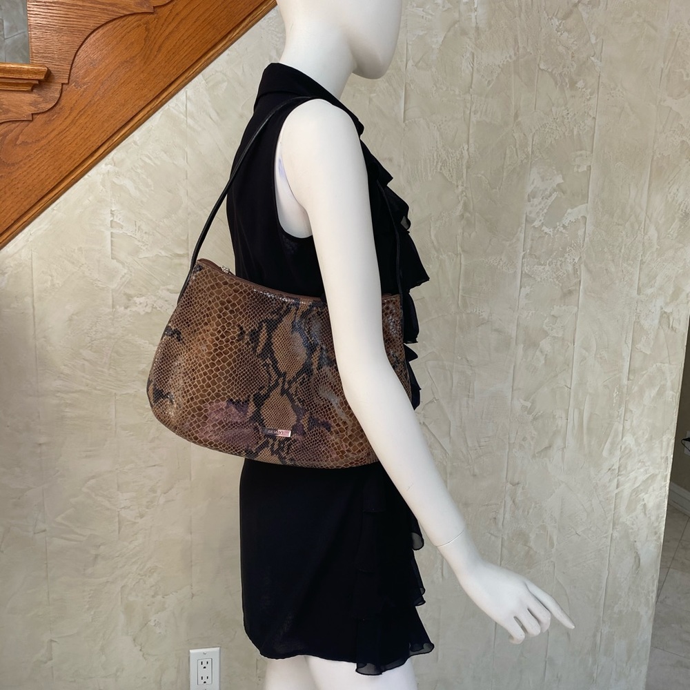Desmo Brown Python Shoulder Bag - image 1